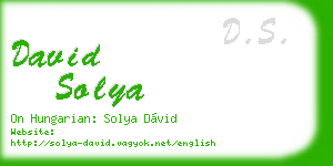 david solya business card